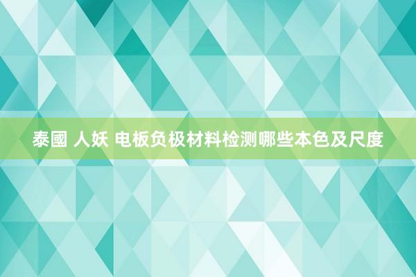 泰國 人妖 电板负极材料检测哪些本色及尺度