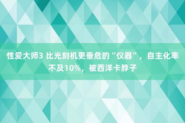 性爱大师3 比光刻机更垂危的“仪器”，自主化率不及10%，被西洋卡脖子