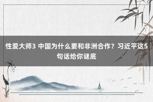 性爱大师3 中国为什么要和非洲合作？习近平这5句话给你谜底